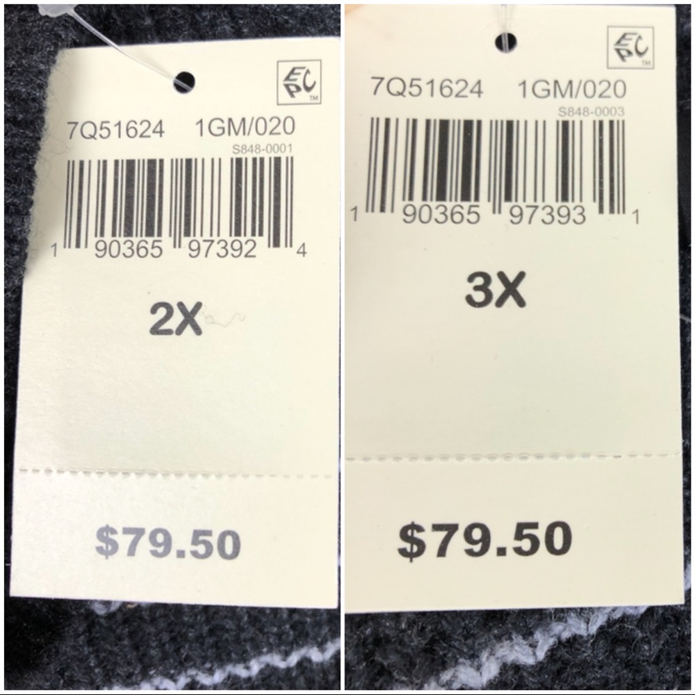 •LUCKY BRAND• Gray Striped Cold Shoulder Sweater - Picture 8 of 8